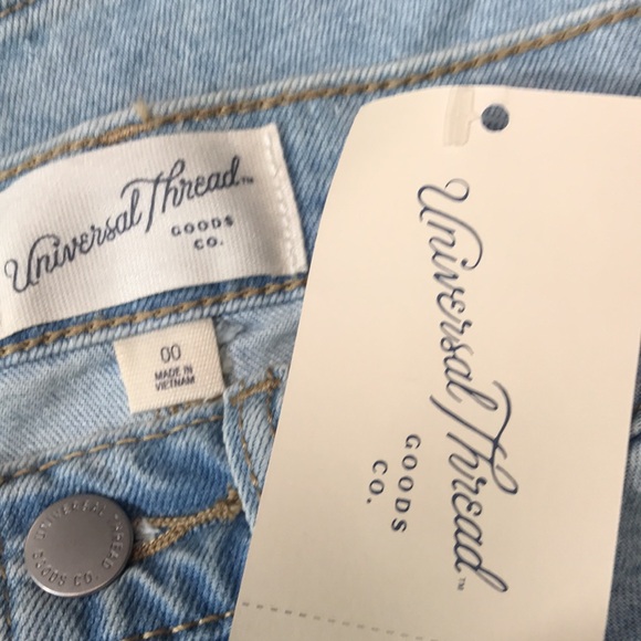 🆕Universal Thread High Rise Light Blue Denim Maxi Skirt Front Slit Var Sizes NWT - Picture 7 of 9